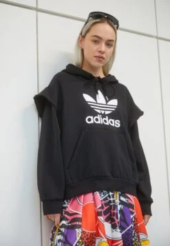 Adidas Originals Always Original Trefoil Hoodie 2-In-1 - T-Shirt Imprimé - Black -ASOS 00bbabb63dc04304945c87300a2eba6c