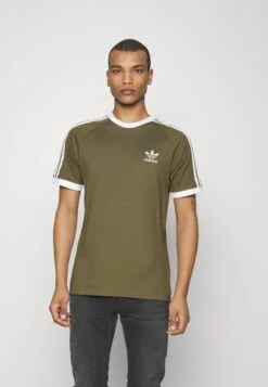 Adidas Originals 3 Stripes Tee Unisex - T-Shirt Imprimé - Olive Strata