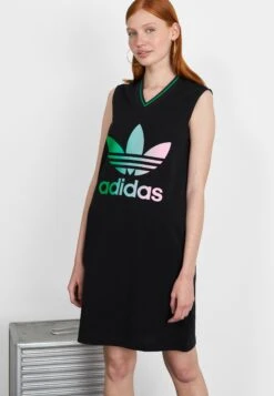 Adidas Originals Adicolor 70S V Neck Dress - Robe De Jour - Black