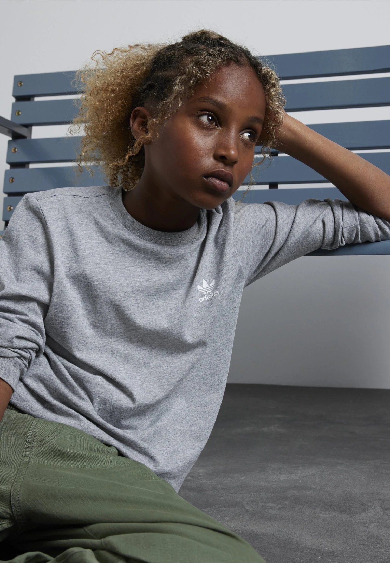 Adidas Originals Tee Junior Unisex - T-Shirt À Manches Longues - Medium Grey Heather/White 1 Adidas Originals Tee Junior Unisex - T-Shirt À Manches Longues - Medium Grey Heather/White