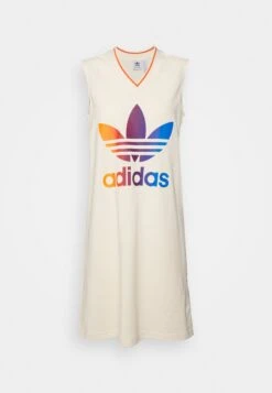 Adidas Originals Adicolor 70S V Neck Dress - Robe De Jour - White -ASOS 0d4685c5cfff43b9bf0d82ec9db8c616