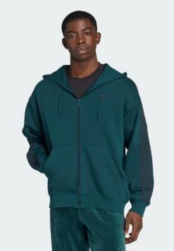 Adidas Originals BAGGY HOODIE - Sweat Zippé - Aurora Ivy/black