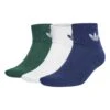 Adidas Originals Mid Ankle Unisex 3 Pack - Chaussettes - White Collegiate Green Dark Blue