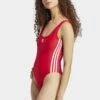Adidas Originals Color 3-Stripes - Maillot De Bain - Red/White
