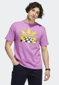 Adidas Originals Cartoon Trefoil - T-Shirt Imprimé - Purple