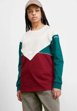 Adidas Originals T-Shirt À Manches Longues - White/Collegiate Green/Collegiate Burgundy