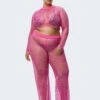 Adidas Originals Crystal Cover-Up Plus Size - Pantalon Classique - Shock Pink