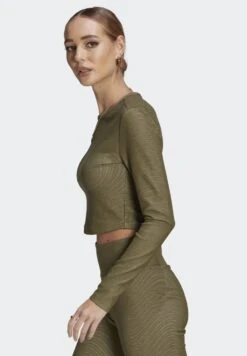 Adidas Originals T-Shirt À Manches Longues - Khaki -ASOS 172eb657e3f844e79bf87e5a97ad7841