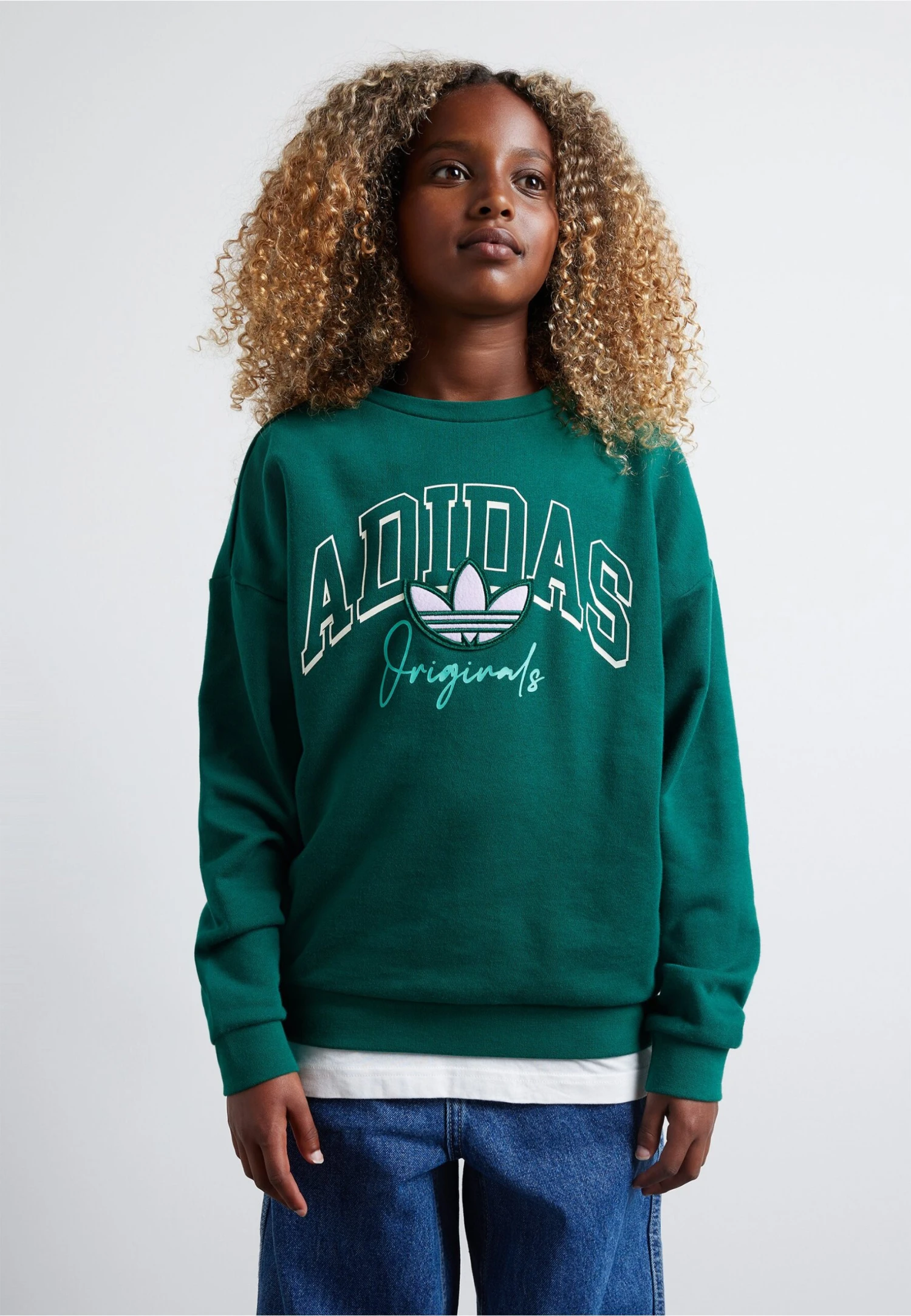 Adidas Originals Crew Junior Unisex - Sweatshirt - Collegiate Green 2 Adidas Originals Crew Junior Unisex - Sweatshirt - Collegiate Green – Image 2
