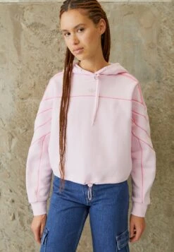 Adidas Originals Originals Archive Cutline Cropped Hoodie - Sweatshirt - Clear Pink