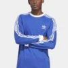 Adidas Originals 3-Stripes Ls T - T-Shirt À Manches Longues - Semi Lucid Blue