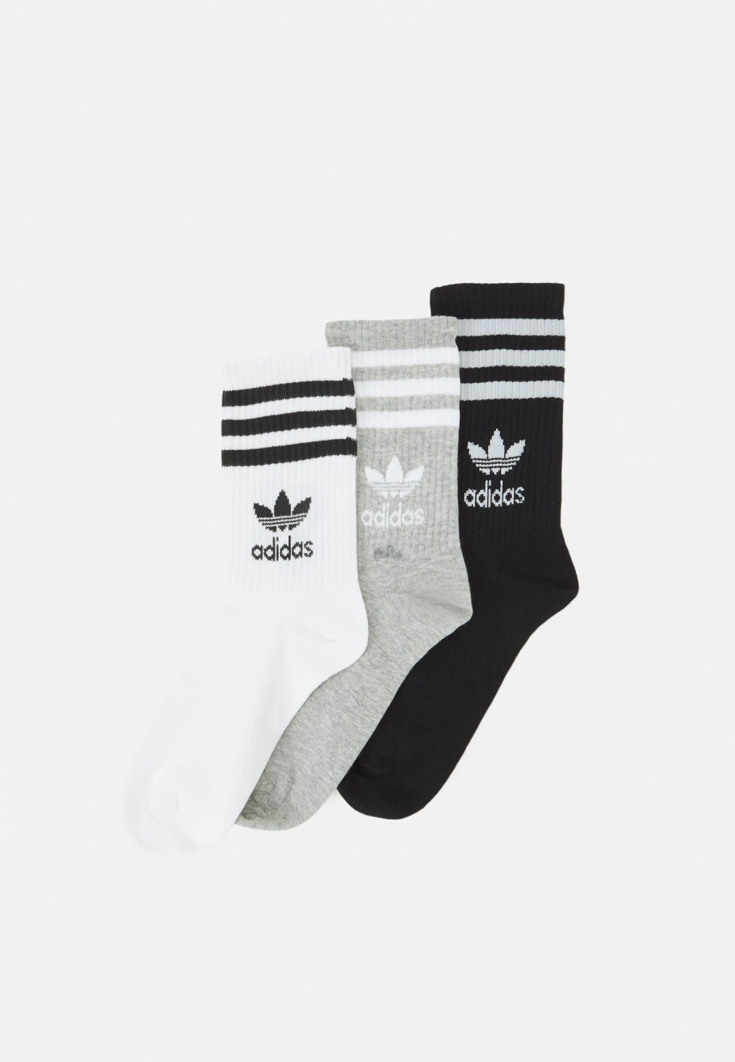 Adidas Originals Crew Unisex 3 Pack - Chaussettes - White/Medium Grey Heather/Black