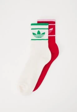 Adidas Originals Crew Sock 2 Pack Unisex - Chaussettes - Cream White/Better Scarlet