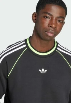 Adidas Originals PIPING CREWNECK - Sweatshirt - Black White -ASOS 1fbf37a8ef7e4a069f7dd4784bb354bd