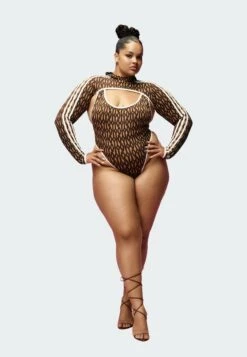 Adidas Originals Reversible Classic With Shrug Plus S - Maillot De Bain - Mesa Dark Brown Shock Pink