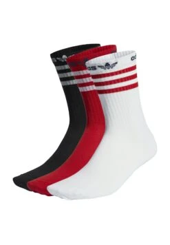Adidas Originals 3 Pack Unisex - Chaussettes - Black White Better Scarlet -ASOS 2190e679432f41fca32ec3bdf087f304