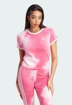Adidas Originals Colour Fade Stripes - T-Shirt Imprimé - Clear Pink Multicolor