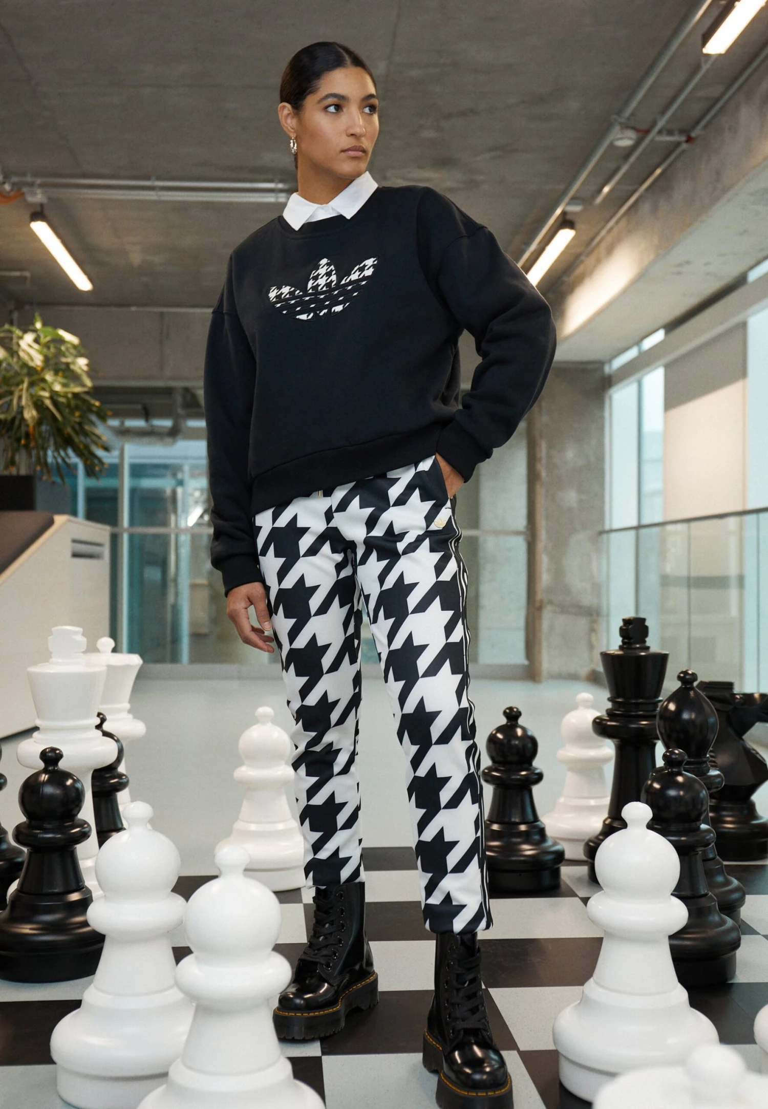 Adidas Originals Houndstooth Trackpants - Pantalon De Survêtement - Black/White 2 Adidas Originals Houndstooth Trackpants - Pantalon De Survêtement - Black/White – Image 2