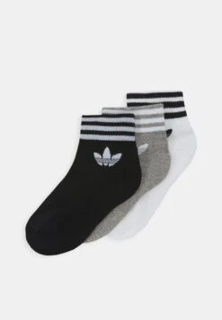 Adidas Originals Unisex 3 Pack - Chaussettes - White/Medium Grey Heather/Black