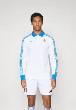 Adidas Originals REAL MADRID ICON LONG SLEEVE POLO - Article De Supporter D'équipe De Club - White/bluebird
