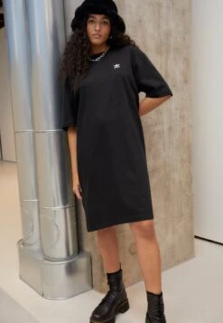 Adidas Originals Adicolor Classics Big Trefoil Tee Dress - Robe En Jersey - Black