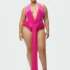 Adidas Originals Ivy Park Front-Tie Plus Size - Maillot De Bain - Shock Pink