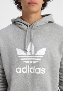 Adidas Originals Trefoil Hoodie Unisex - Sweat À Capuche - Mottled Grey Heather -ASOS 308a5280e5cf412ea2c2d697fc0adc7d