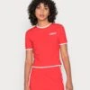 Adidas Originals Crop With Binding Details - T-Shirt Imprimé - Vivid Red