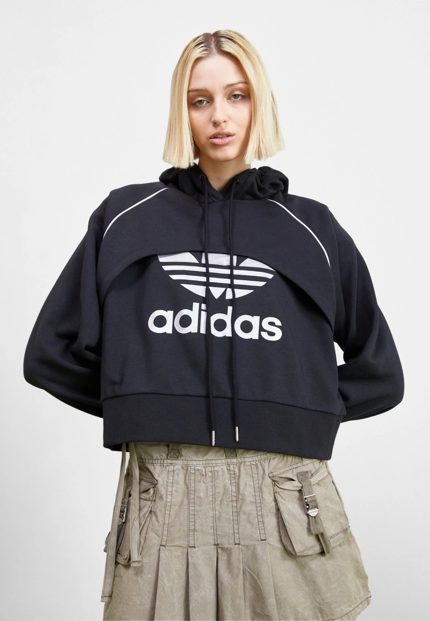Adidas Originals Big Logo Hoodie 2 In 1 - Sweatshirt - Black 1 Adidas Originals Big Logo Hoodie 2 In 1 - Sweatshirt - Black
