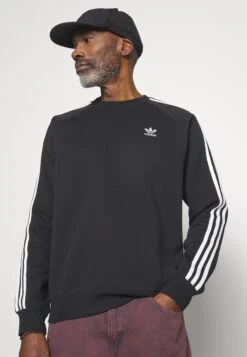 Adidas Originals ADICOLOR CLASSICS 3-STRIPES CREW - Sweatshirt - Black -ASOS 36481d05f05d4b669e3e1eac8debcce1