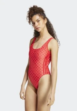 Adidas Originals Monogram 3 Stripes - Maillot De Bain - Better Scarlet Bright Red White