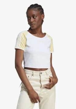 Adidas Originals Short - T-Shirt Imprimé - White/Almost Yellow -ASOS 415f064d243f4098abc2e107900a7bf9