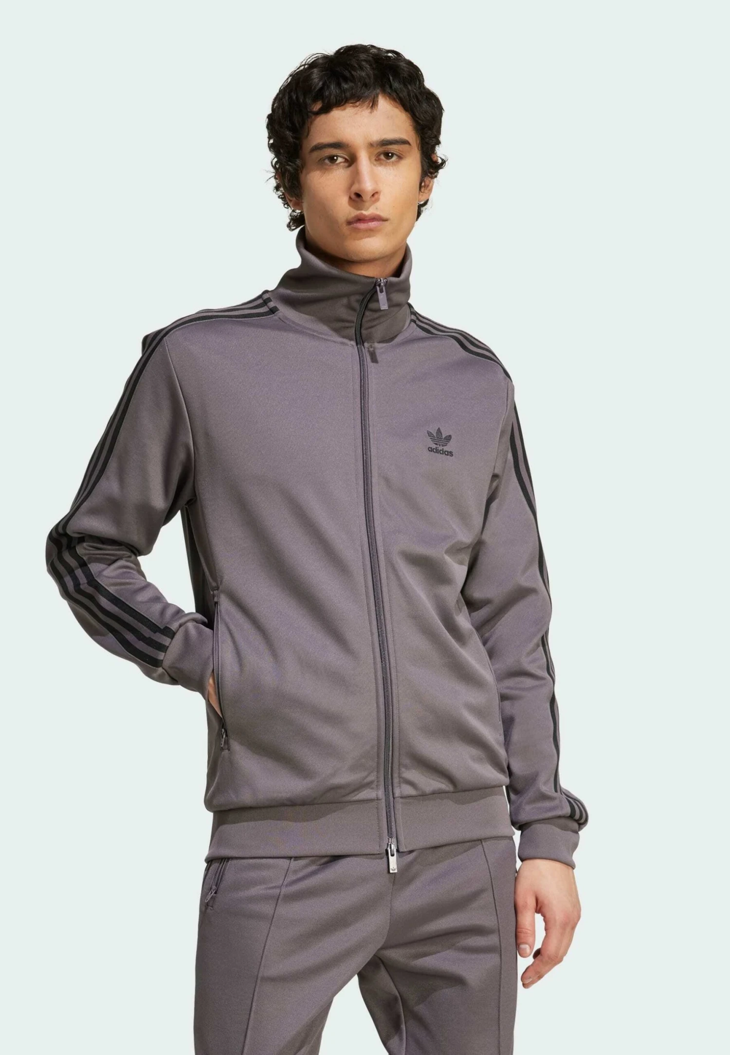 Adidas Originals Sweat Zippé - Grey Strata Black 1 Adidas Originals Sweat Zippé - Grey Strata Black