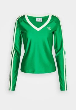Adidas Originals Adicolor 70S V Neck - T-Shirt À Manches Longues - Green -ASOS 44540adc0e624107a18e0a7757192a1e