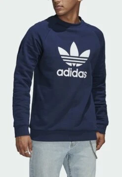 Adidas Originals Trefoil Crew - Sweatshirt - Blue -ASOS 48c47f48d24f47409a8c2dd27c7bc5e0