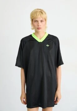 Adidas Originals DRESS - Robe En Jersey - Black/signal Green