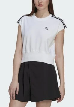 Adidas Originals Adicolor Classics Waist Cinch - T-Shirt Imprimé - White -ASOS 4bef671386cb459db2670e85554e6674