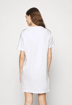 Adidas Originals Stripes Sports Inspired Regular Dress - Robe En Jersey - White/Multicolor -ASOS 4c40545ffa864377925f182cc68b3b5d