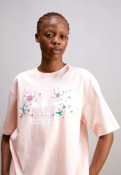 Adidas Originals Oversized Tee - T-Shirt Imprimé - Icey Pink