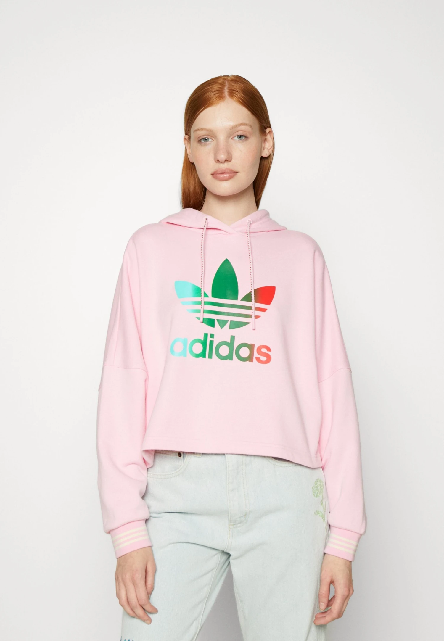 Adidas Originals Adicolor 70S Cropped Hoodie - Sweatshirt - True Pink 4 Adidas Originals Adicolor 70S Cropped Hoodie - Sweatshirt - True Pink – Image 4