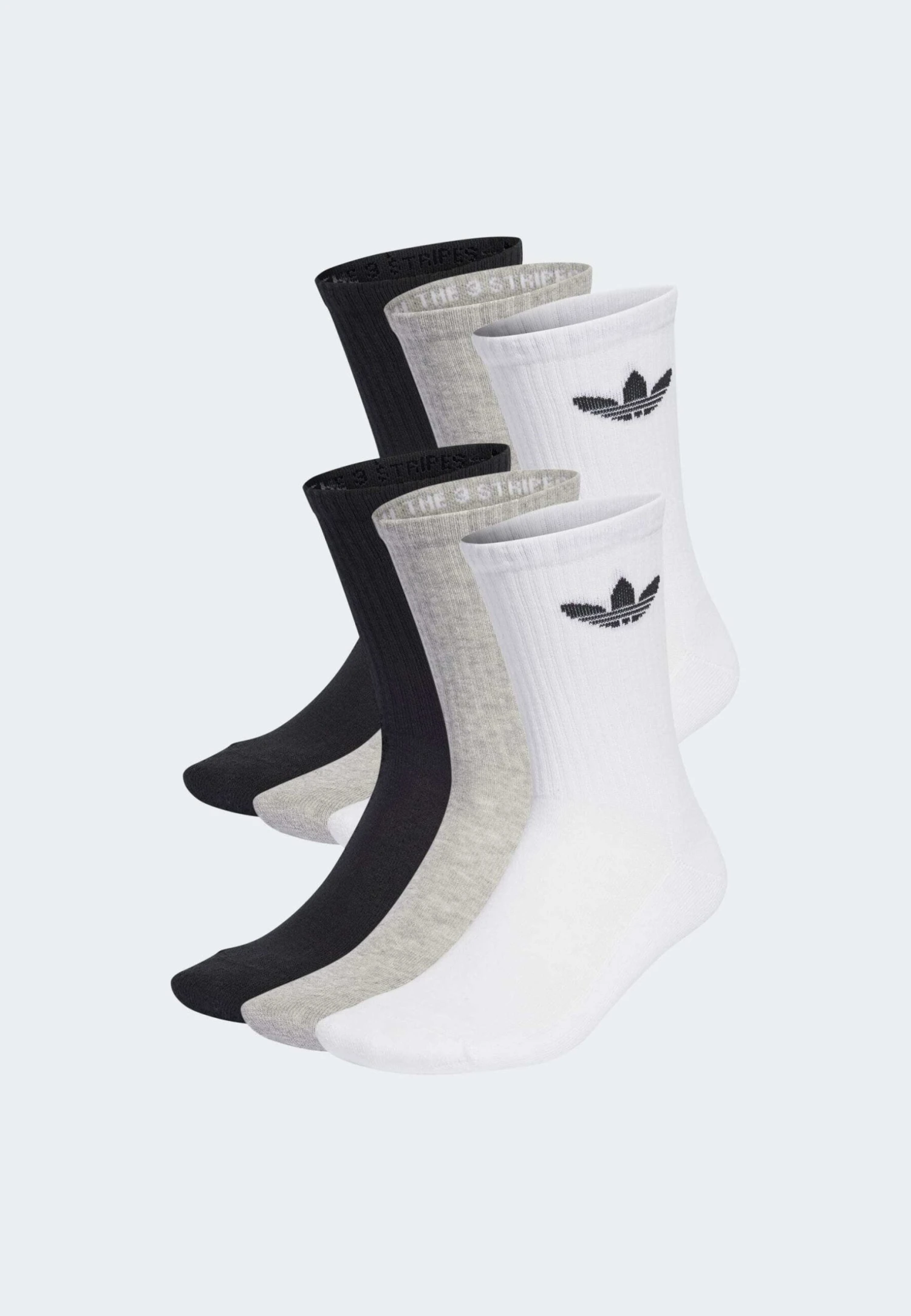 Adidas Originals Tre Crw 6 Pack - Chaussettes - Black/White/Medium Grey Heather 2 Adidas Originals Tre Crw 6 Pack - Chaussettes - Black/White/Medium Grey Heather – Image 2