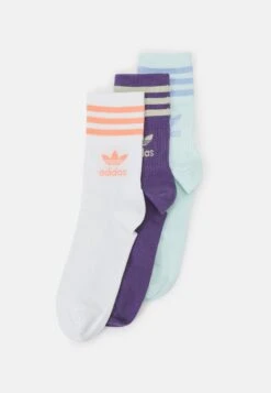 Adidas Originals Mid Cut Unisex 3 Pack - Chaussettes - White/Tech Purple/Ice Mint
