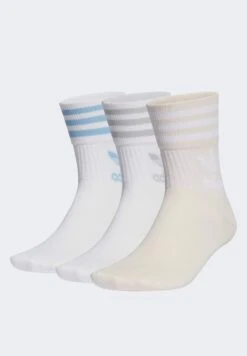Adidas Originals Mid Cut Unisex 3 Pack - Chaussettes - White White Quartz -ASOS 59ed384f6d064152849926cda9c9ed91