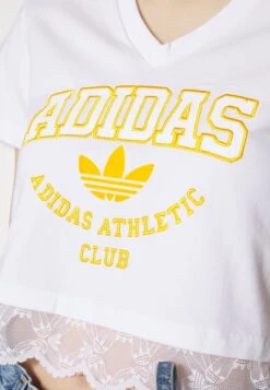 Adidas Originals Cropped Vneck - T-Shirt Imprimé - White -ASOS 5ab3023167634ae2bd0f216d1420259b