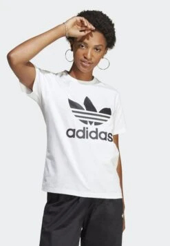 Adidas Originals Adicolor Classics Trefoil Tee - T-Shirt Imprimé - White