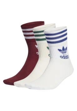 Adidas Originals Mid Cut Unisex 3 Pack - Chaussettes - Bordeaux Off White