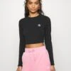 Adidas Originals Crop Tee - T-Shirt À Manches Longues - Black