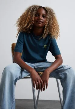 Adidas Originals Tee Junior Unisex - T-Shirt Basique - Arctic Night/Pulse Yellow