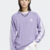 Adidas Originals 3-Stripes Ls T - T-Shirt À Manches Longues - Magic Lilac