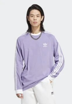 Adidas Originals 3-Stripes Ls T - T-Shirt À Manches Longues - Magic Lilac